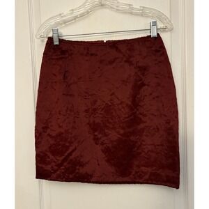 Vintage Cache‎ Cranberry Faux Fur Mini Skirt,  size 8
